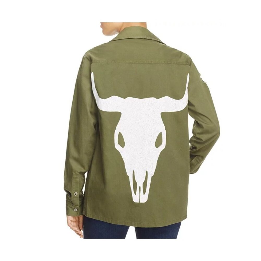 Show Me Your Mumu Army Jacket Olive Bull Shacket Overshirt Size Small